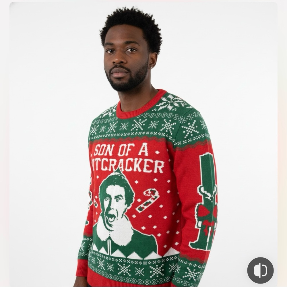 Christmas sweater ELF Red and Green Holiday Sweater‎ ships next biz day